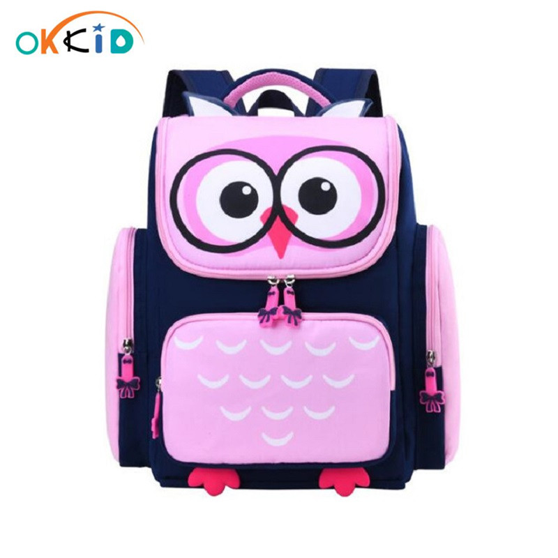 Okkid børn skoletasker til piger søde vandtæt dyr rygsæk skoletaske børn lyserød bogtaske grundskoletasker