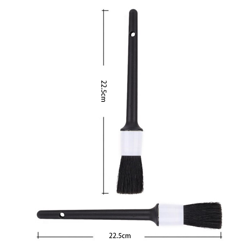 Brocha de jabalí Natural para Limpieza del cabello, producto de herramientas con detalles para el coche, 1 Uds. De accesorios con estilo para el salpicadero y las ruedas: Small brush No. 14
