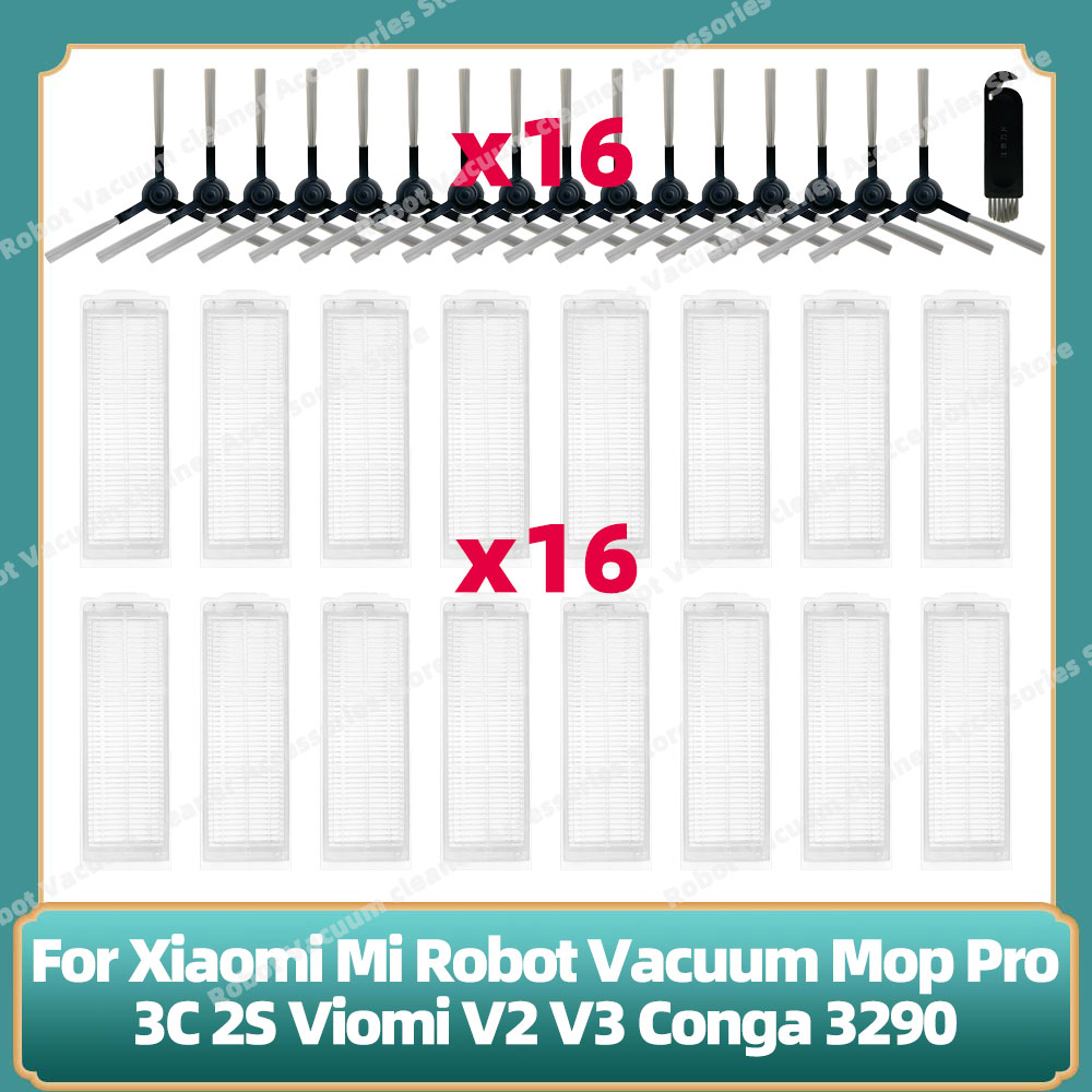 Compatibel voor Xiaomi Mi Robot Vacuüm Mop Pro 3C 2S Accessoires Reserve Hepa Filter Side Hoofdborstel Cover Mop houder Onderdelen: MULTI