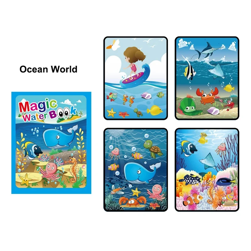 Libro mágico de pintura al agua para niños juegos Montessori libros para colorear juguetes educativos para bebés de 1 a 3 años: Multicolor