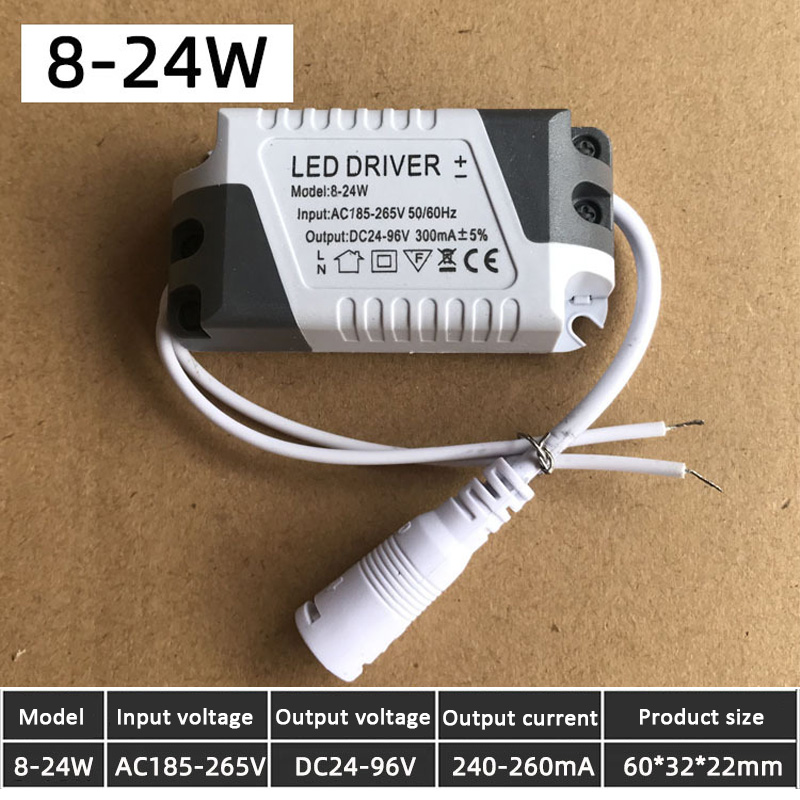 Controlador LED 9W 12W 15W 18W 24W 300mA Unidad de fuente de alimentación LED transformadores de iluminación para tira de lámpara LED iluminación empotrable de techo DC: Negro