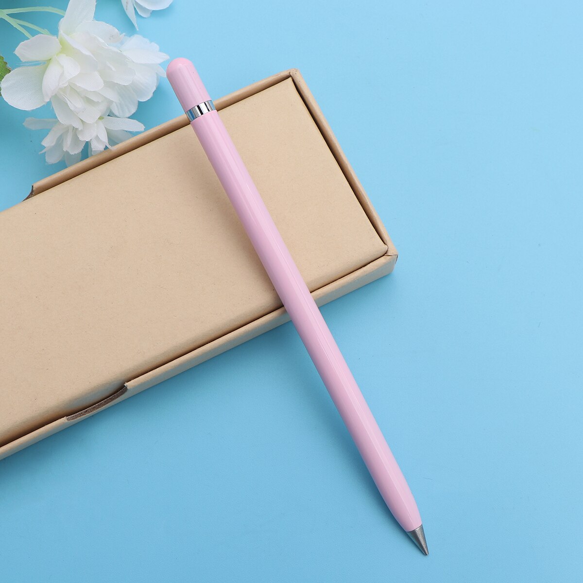 1pc eeuwige potlood inktloze pennen eeuwige potlood oneindig schrijven voor schoolbenodigdheden (roze)