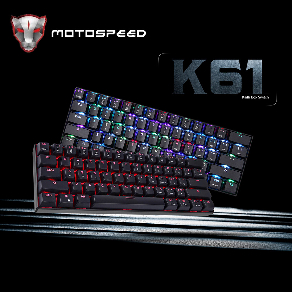 MOTOSPEED-Teclado mecánico CK61 CK62 para ordenador, periférico RGB para videojuegos en ruso e inglés, con todas las teclas Anti fantasma, para TV BOX y Gamer