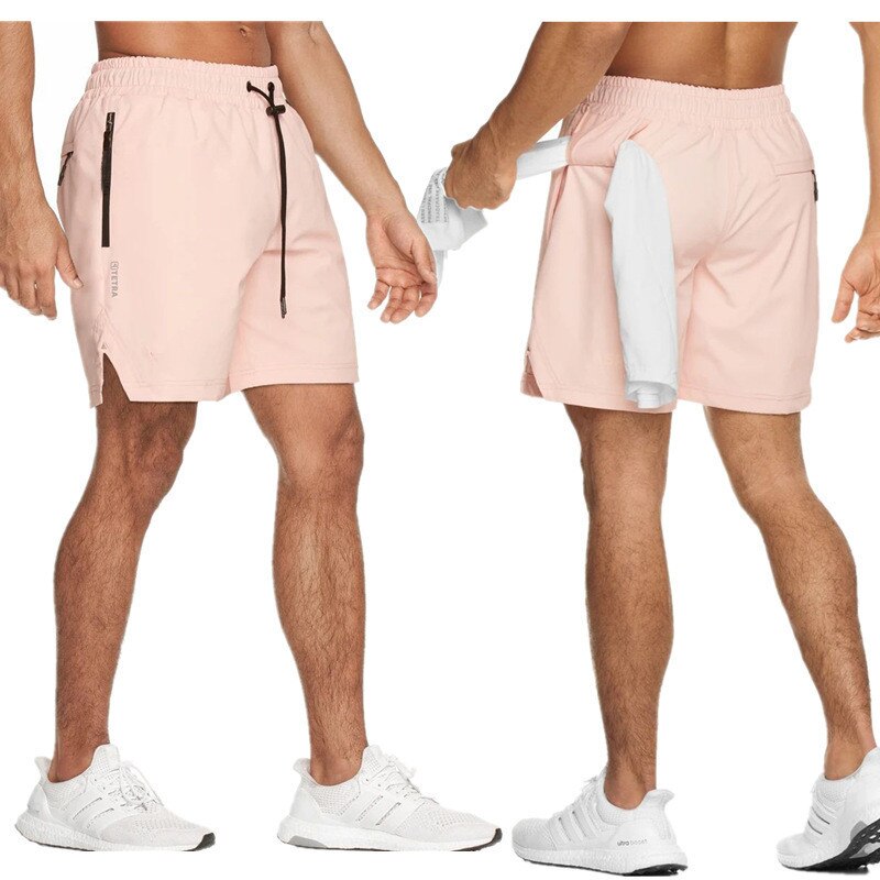 sommer Sportswear Shorts Männer Lose Basketball Fußball Shorts Geschwindigkeit Trockenen Atmungsaktive Shorts Fitness Training Shorts: pink / XL