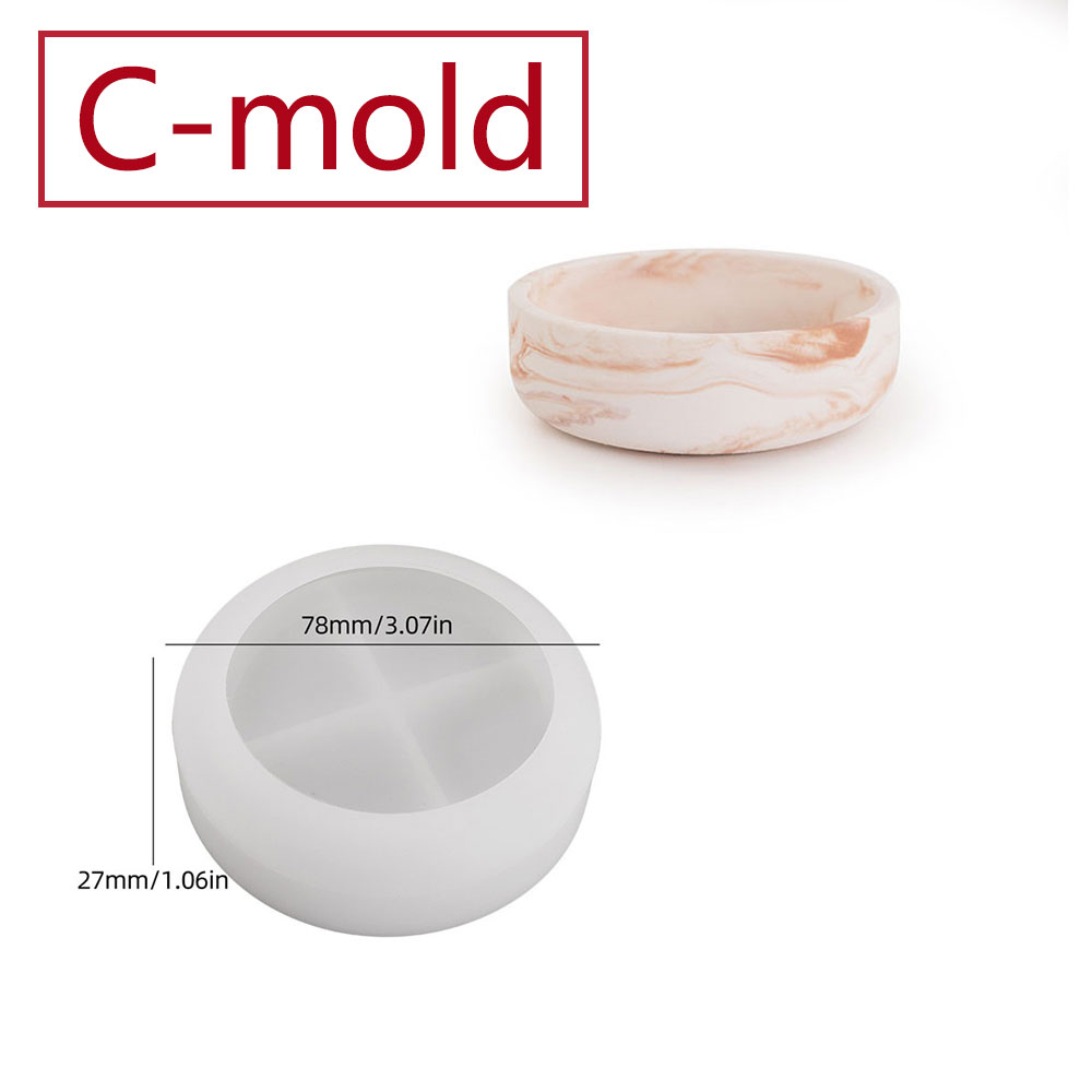 Silicone Mold Tray Candle Holder DIY Cimento Candlestick Decoração Tealight Holder Argila de resina de gesso: vinho