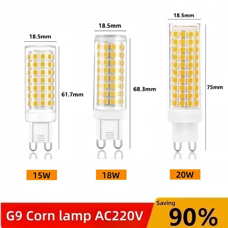 Lámpara LED G9 más brillante AC220V 5W 7W 9W 12W bombilla LED de cerámica SMD2835 foco blanco cálido/frío reemplaza la luz halógena