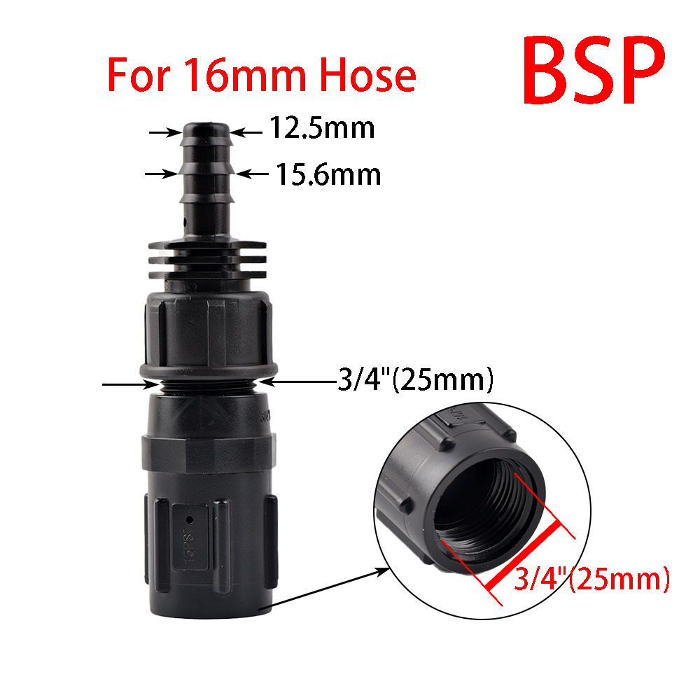 15-45 PSI Water Pressure Regulator Backflow Preventer 1/2 3/4 inch Drip Irrigation Tubing Adapter Connects to Hose or Faucet: Brown / 1''