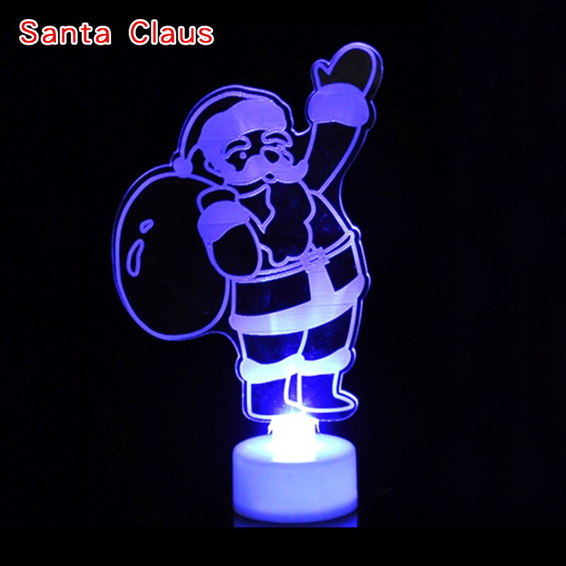 Santa LED Night Light Luminous Toys Kids Acrylic Christmas TreeToy Girls Boys Bedroom Decor Glow In The Dark Toys: Santa Claus