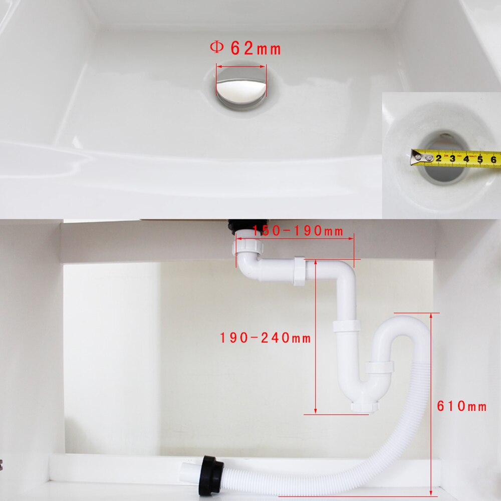 Talea Basin drain waste kit rear-position white bathroom drainage system finish drain strainer Set with Drain Pipes Z5092C001