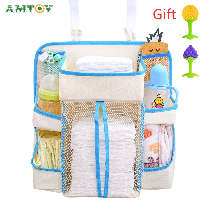 AMTOY Baby Neugeborenen Bett Lagerung Organizer Krippe Hängen Lagerung Tasche Caddy Organizer Für Baby Wesentliche Bettwäsche Set Lagerung Tasche