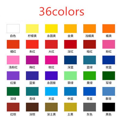 Conjunto de desenho com 12/18/24/36 cores, iniciante de pigmento de aquarela com cor de água, escova portátil, caneta, pintura profissional, arte suprimentos: 36colors