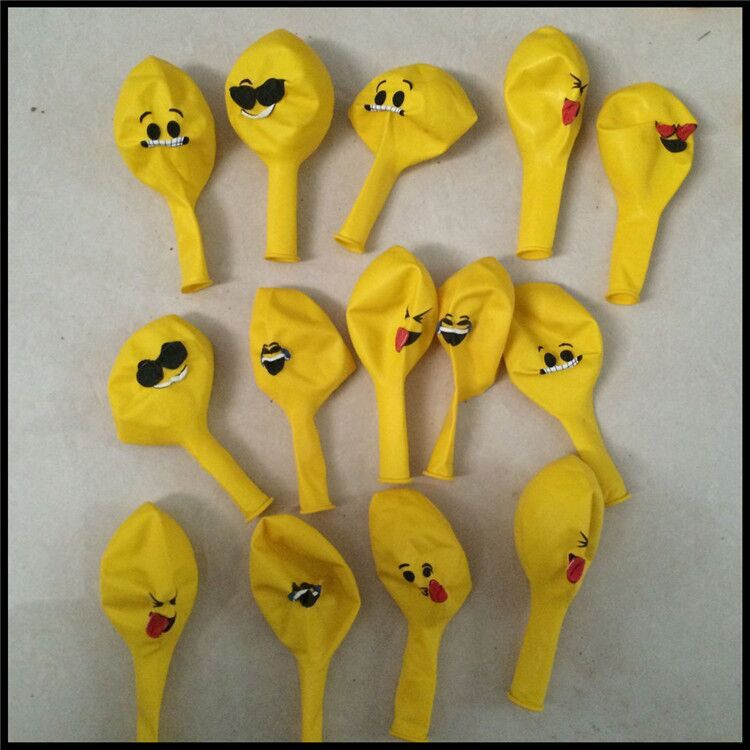2.8g 30cm 100 Piece Circular Smiley Face Balloon Festively Decorated Balloon Balloons Cartoon Faces