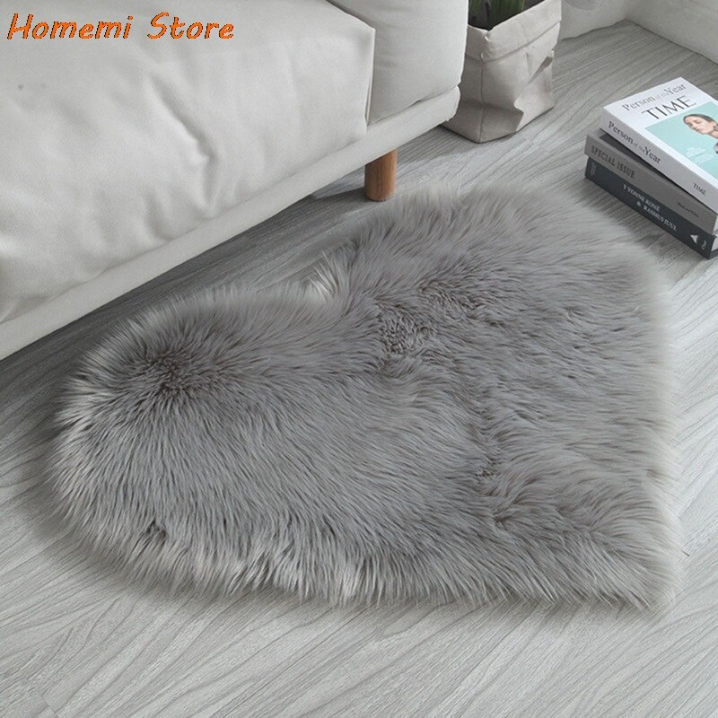 Pluche Tapijt Voor Woonkamer Hartvormige Pluche Tapijt Slaapkamer Tapijten Sofa Kussen Bed Home Decor Tapijten Zachte Mat