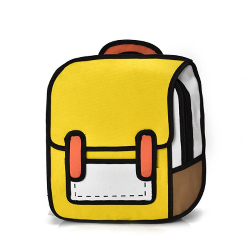 Oxford cloth Women 2D Drawing Backpack Cartoon School Bag Teenager Girls Daypack: Y