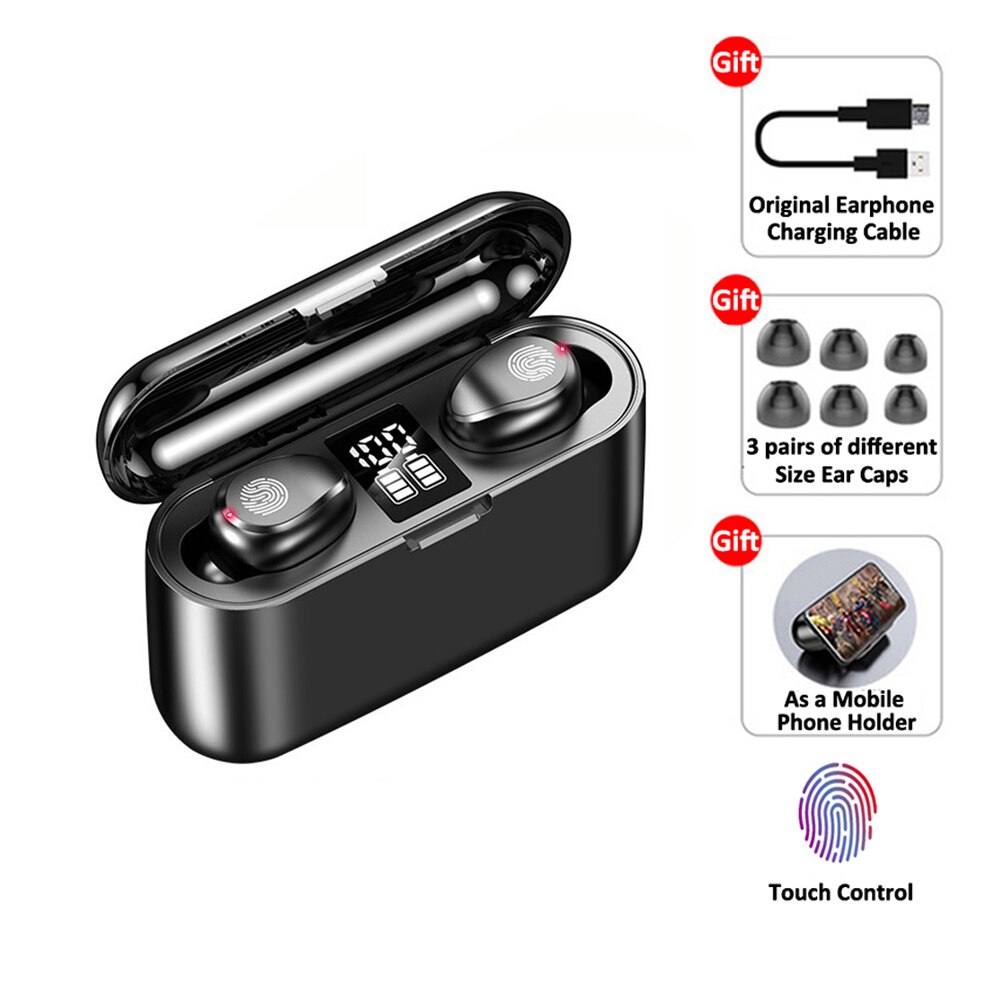 Mini F9 TWS Bluetooth 5.0 ecouteurs sans fil casque sport étanche sans fil écouteur Hifi stéréo casque avec Microphone: F9-2 Touch