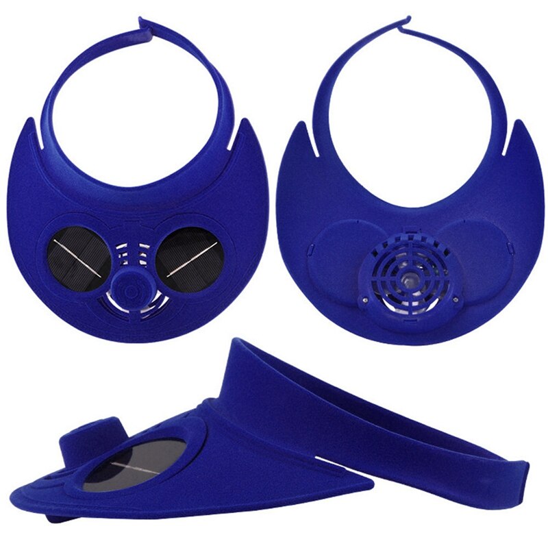 Blue Summer Sport Outdoor Hat Cap With Solar Sun Power Cooling Fan Bicycling Climbing Small Air Conditioning Appliances Solar Fa