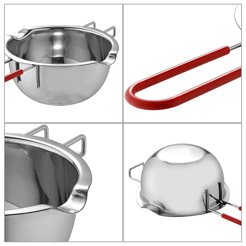 Double Boiler Melting Pot With Heat Resistant Handle, Large Capacity Chocolate Melting Pot For Butter Candy (400ML)