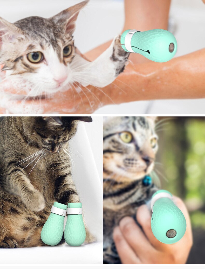 Haustier Katze Pfote Schutz für Schlecht Verstellbare Weiche Silikon Anti-kratzen Schuhe Katze Pflege liefert Überprüfung Katze Pfote Abdeckung 4 teile/satz