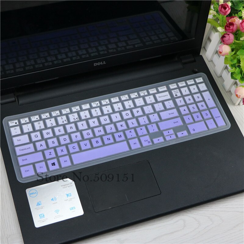 15.6 inch laptop keyboard cover skin For Dell Inspiron 15 5000 series i5545 i5547 5545 5542 5548 5555 5558 5559 5566 5567 5577: GradualPurple