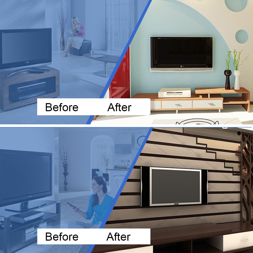 Hanging Universal Adjustable Angle 14-37 Inch Rotatable Home Wall Mount Frame Support Stable Bedroom Steel Plate TV Bracket