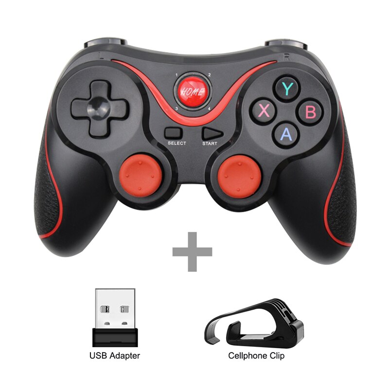 T3 X3 Gamepad inalámbrico Bluetooth para IOS Android teléfono móvil inalámbrico de la palanca de juego manejar para tableta TV caja titular: Black with All