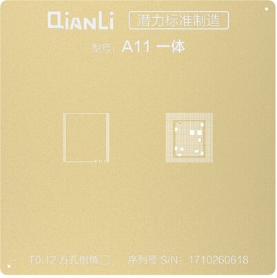 Plantilla de oro con agujero cuadrado para CPU de apple, plantilla universal de posicionamiento 3D: A11
