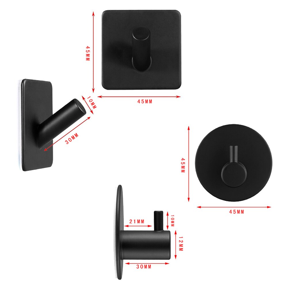 Zelfklevende sleutelhouder, handdoekhouder, opberghaak voor thuis, keuken, badkamer, muur, deurhaak, organizer, accessoires, roestvrij staal