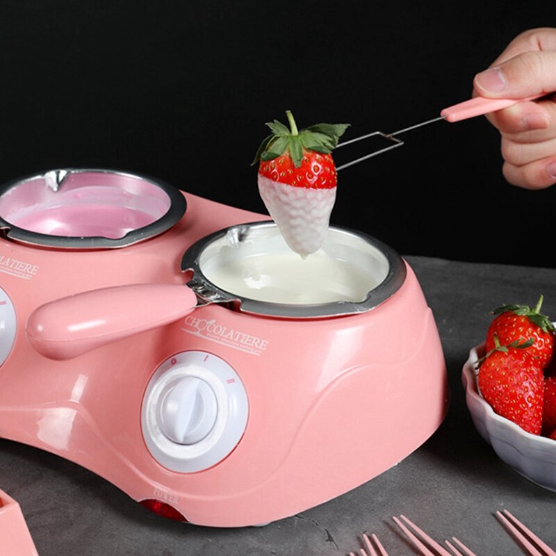 Olla eléctrica para derretir Chocolate y dulces, fuente de Fondue de Chocolate, máquina de fusión de doble olla, herramienta de cocina Diy,