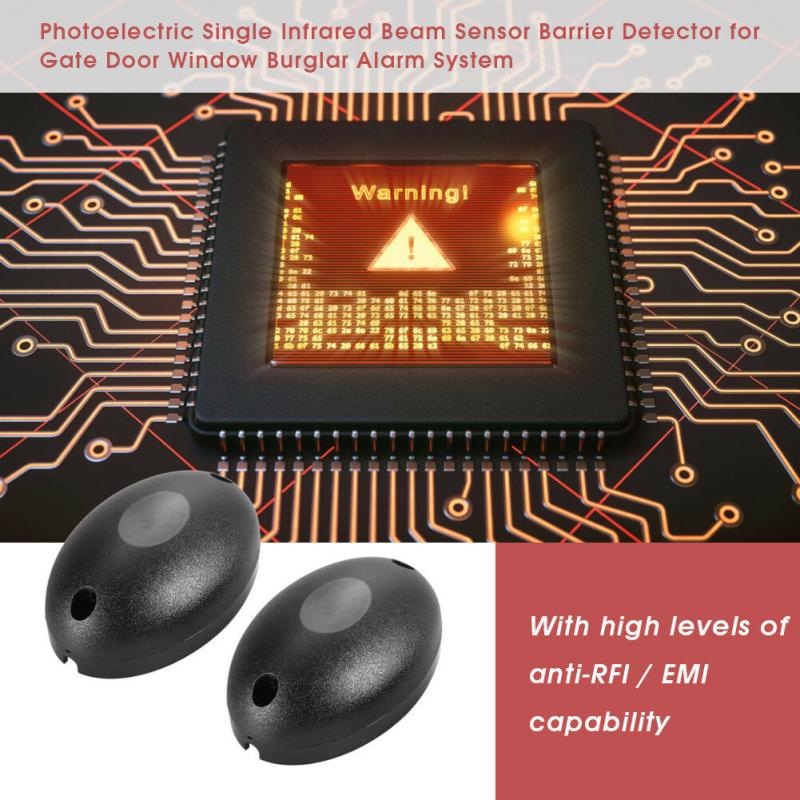 Infrared Beam Detector 1pair 20m Single Beam Alarm Photoelectric Infrared Detector Security System Door