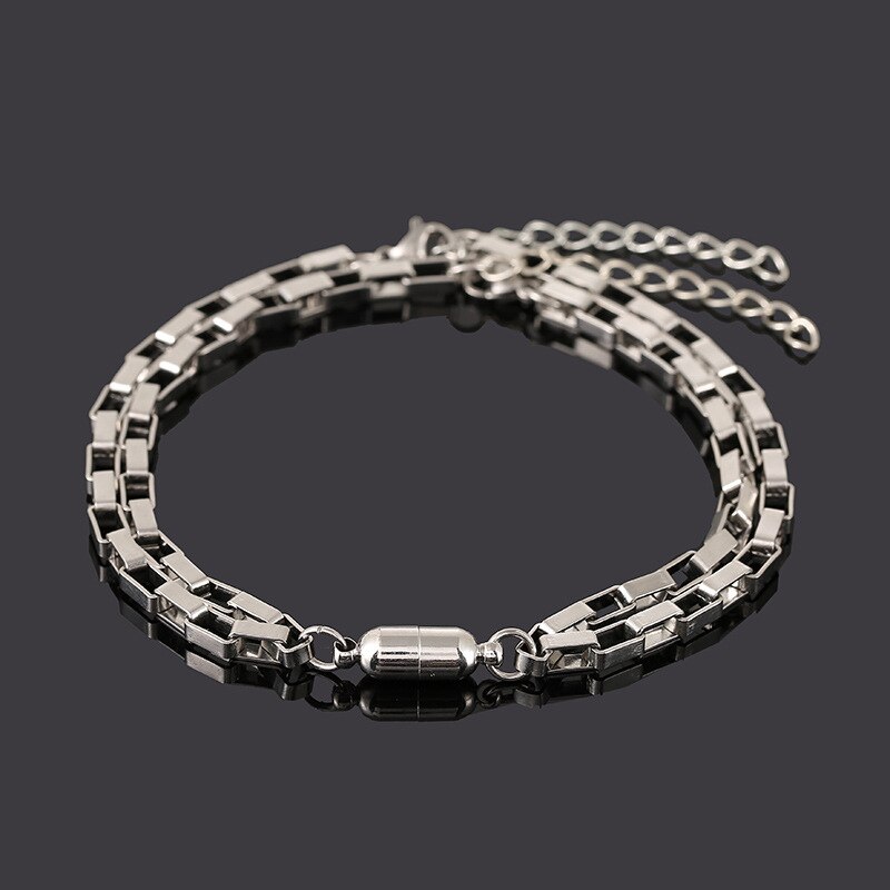 2 Teile/satz Edelstahl Magnetische Armbinde Frauen Männer Verknüpfung Kette Paar Armbinde Valentinstag'Tag Schmuck: 4