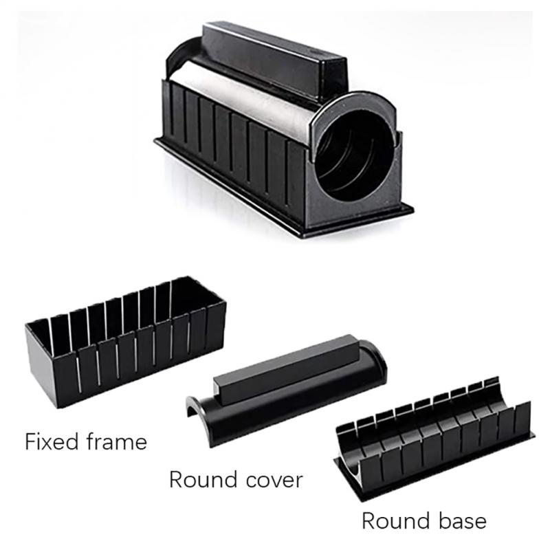 10Pcs/Set DIY Sushi Maker Equipment Kit Japanese Rice Ball Roller Cake Roll Making Multifunctional Mould Tools Kitchen Gagdets: Balck Round 3pcs