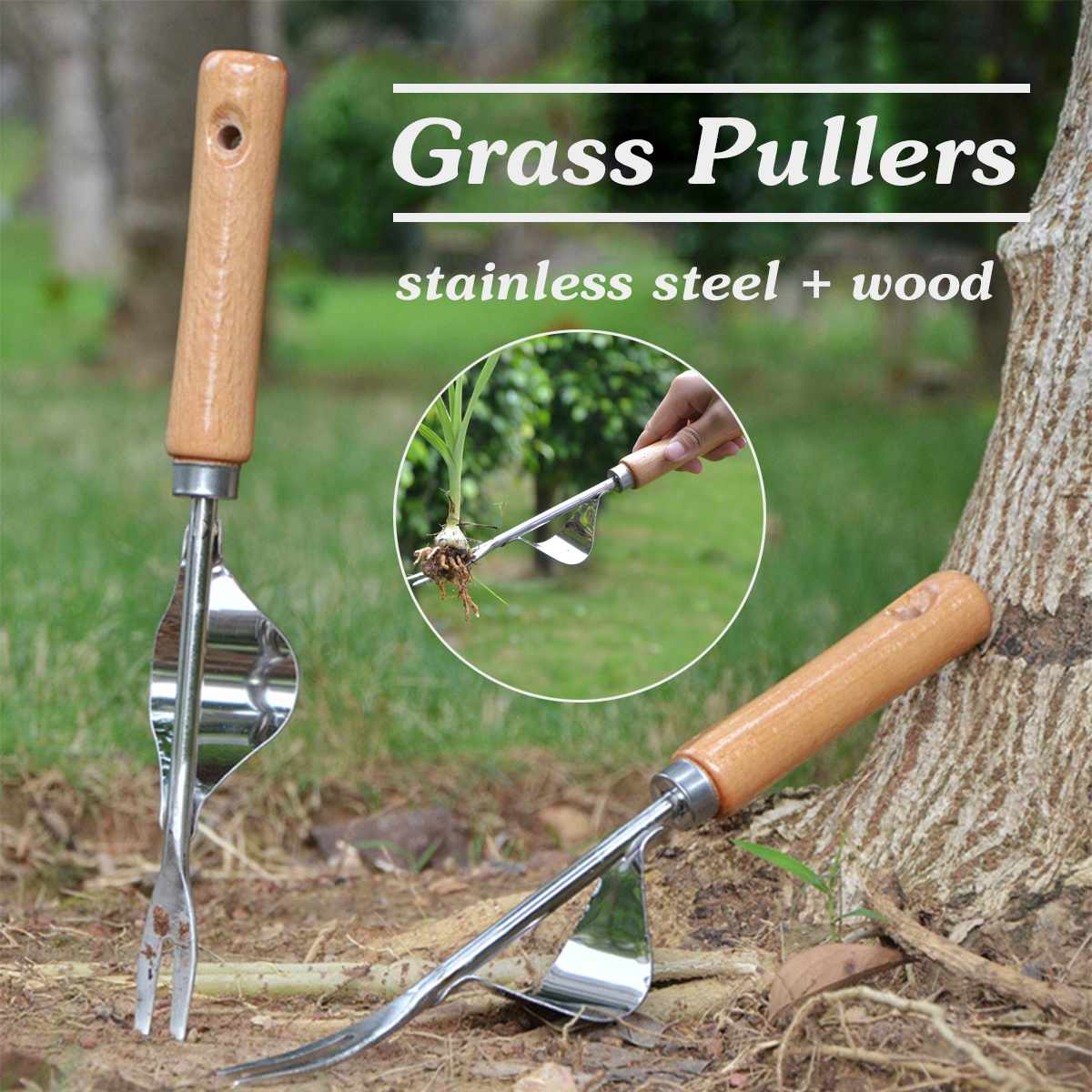 1PC Garden Weeder Tool Lawn Sturdy Digging Puller Hand Weeding Effective Easy Apply Trimming Removal Grass puller Long Handle