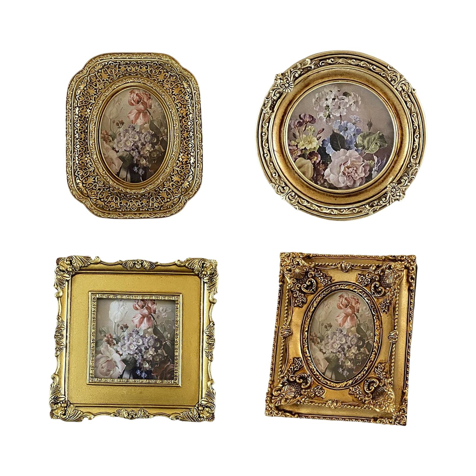 retro-Stil verzierten Bilderrahmen Blumen geprägt Tischplatte Zauberstab montiert Ornament Barock Foto rahmen für Hochzeits flur Neujahr