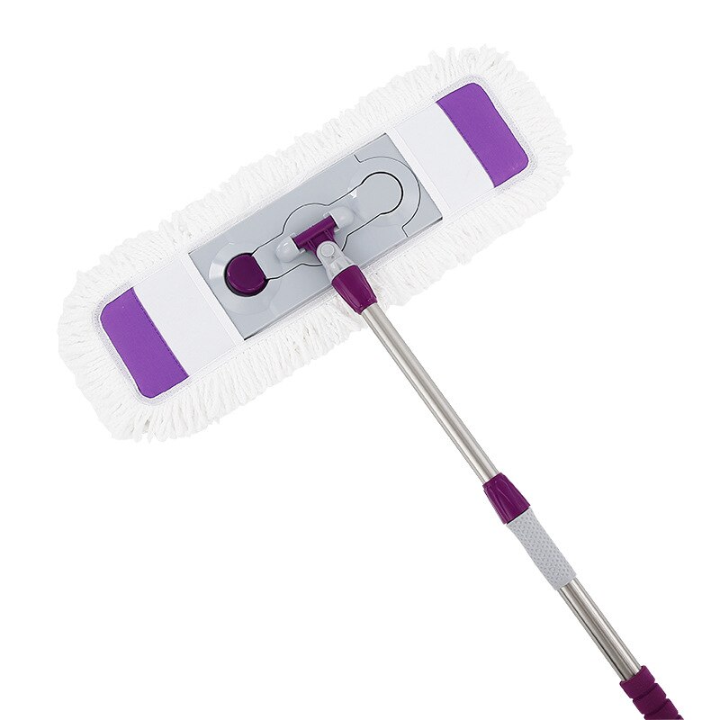 65cm Sweeper Cleaner Dry &Wet Mop Starter Kit for Cleaning Hardwood Floors Telescopic Handle Flat Mop 360 Degree Rotation: Purple with 1 cloths
