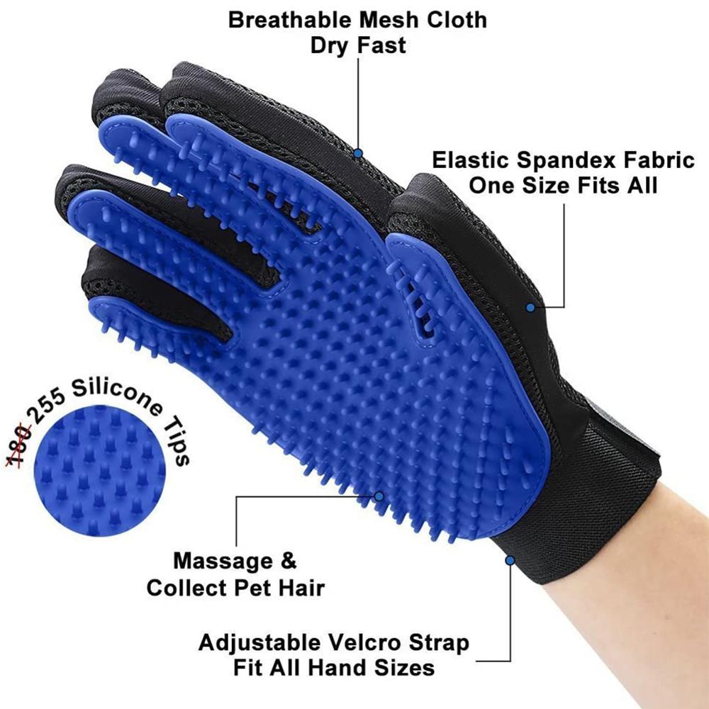 Pet Glove Cat Grooming Glove Cat Hair Brush Gloves Dog Comb for Cats Bath Clean Massage Hair Remover Brush for