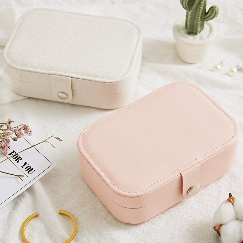 PU Leather Jewelry Box - 16.5x11.5x5.5cm - Portable Case for Necklaces, Rings, Earrings