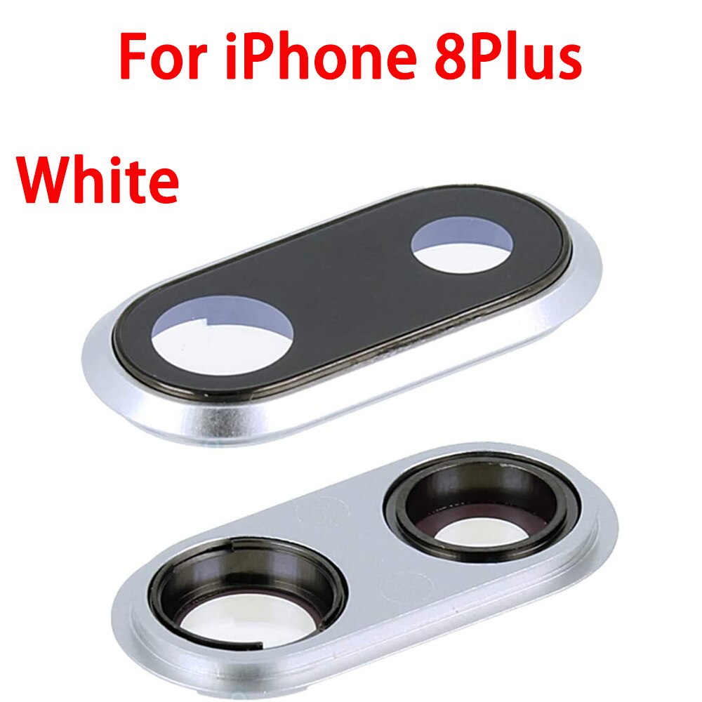Tylna tylna osłona obiektywu szklana pokrywa z ramką część zamienna do iPhone 6 6s 6Plus 6splus 7 7Plus 8 8Plus: 8Plus White