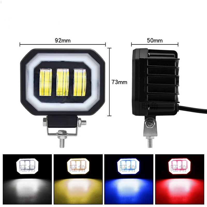 Motorcycle Led Headlight Work Light 4×4 SUV 30W Fog Lamp with Angel Eyes Car Offroad Truck Tractor Spot Beam Floodlight 9-32V