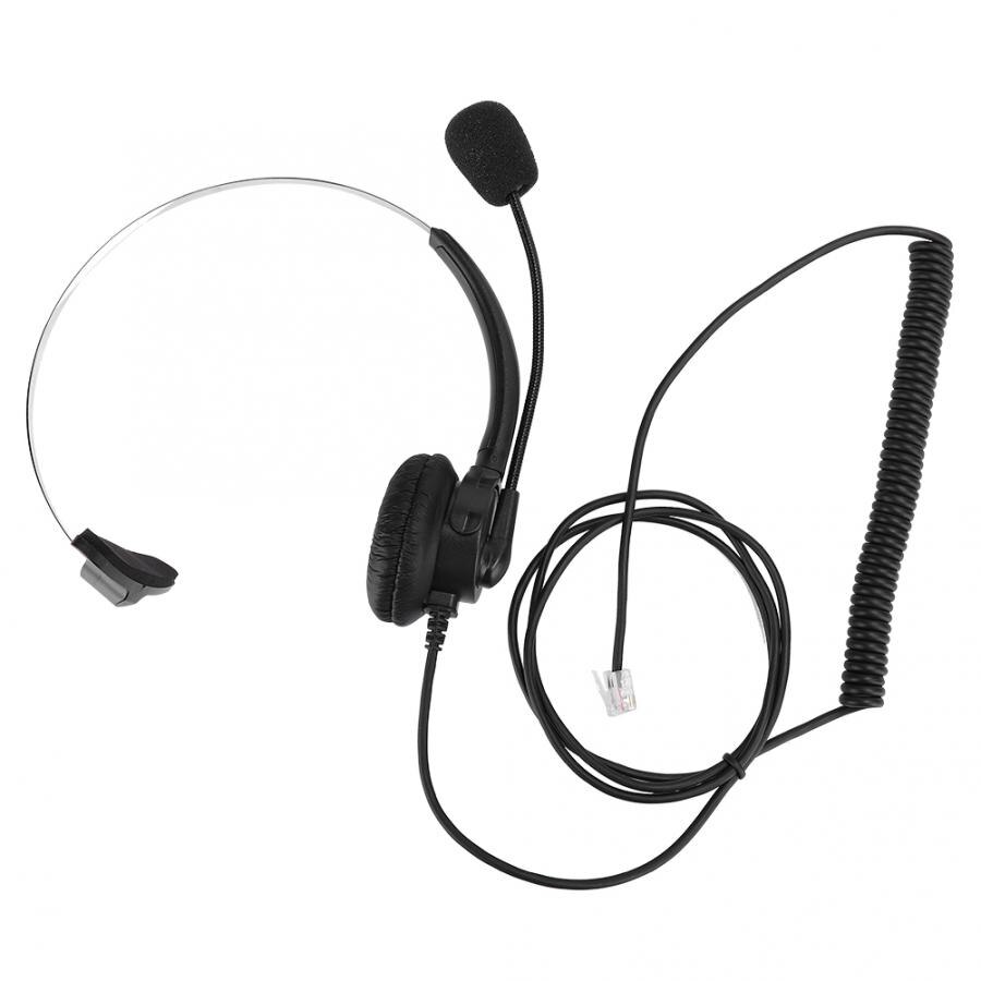 Headset telefon mono headset fastnet telefon hovedtelefon med mikrofon til hjemmebrug auriculares kablet headset til håndtag