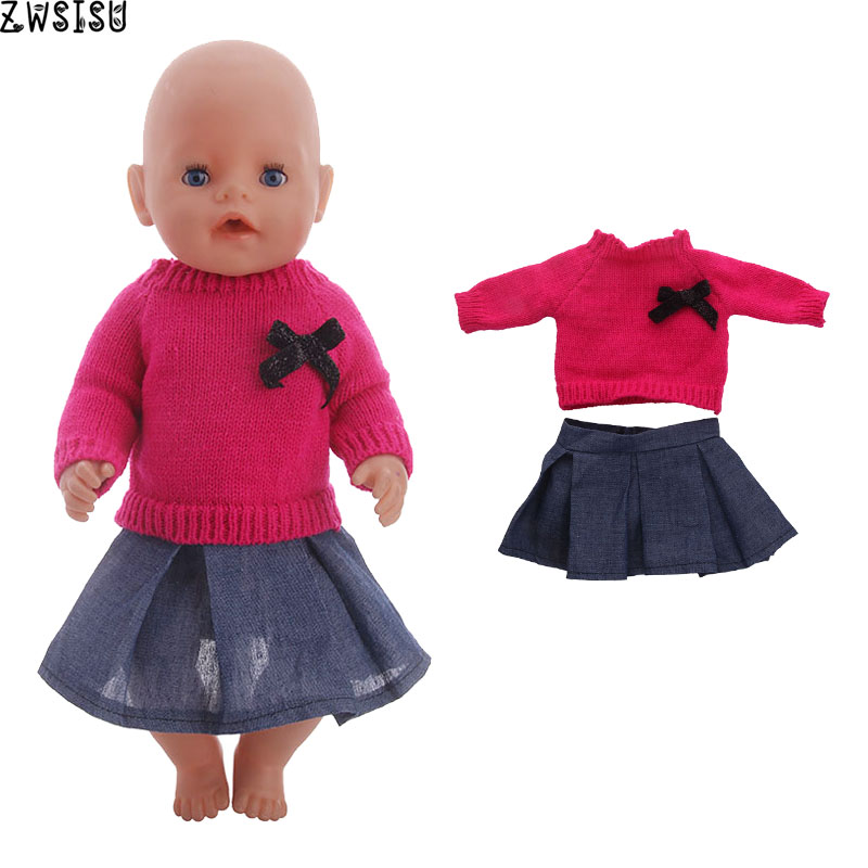 4 unids/set muñeca ropa chaleco camiseta falda Leggings para 18 pulgadas americano y 43 Cm muñeca nacida para generación Navidad bebé niña juguete: n1484