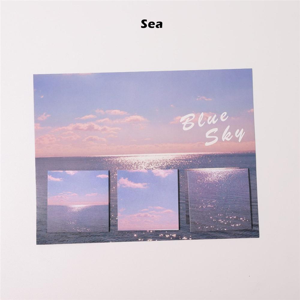 60 Sheets Blue Sky Sticky Notes Set Sunset Sky Zee Bloem Rooster Zelfklevende Memo Pad Notepad Planner Stickers Kantoor School a6545: Sea