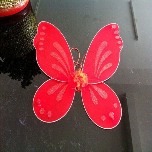 18x19 Princess Angel Fairy Wings Butterfly TinkerBell Pixie Dress Up Costume 10 Kinds Colors: Red