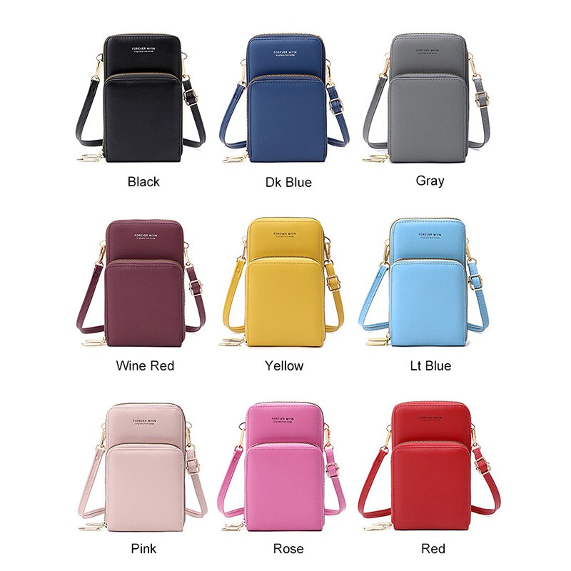 Transparante Tastbaar Telefoon Pocket Schoudertassen Voor Vrouwen Handtas Dames Kleine Crossbody Bag Pu Leer Vrouwelijke Messenger Purse