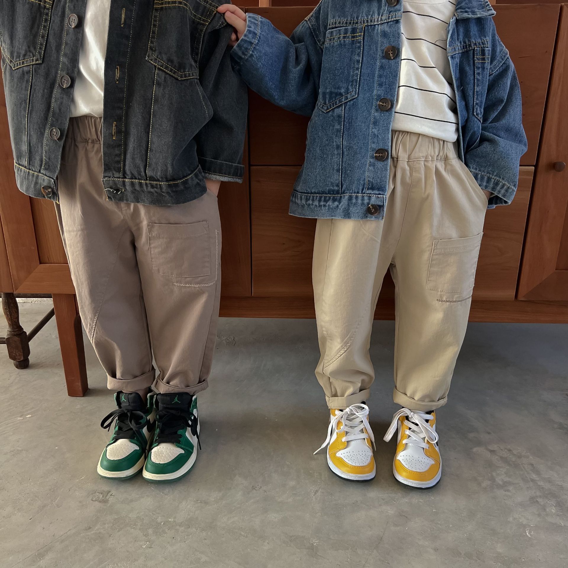 Kids Effen Kleur Elastische Casual Broek Kinderen Mode Alle-Match Katoenen Broek 1-6Y