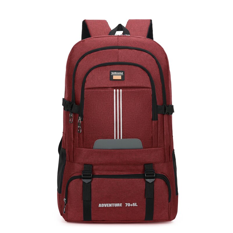 Mochila masculina de grande capacidade mochila para acampamento e montanhismo casal lazer ao ar livre esportes mochila adolescente: Vermelho