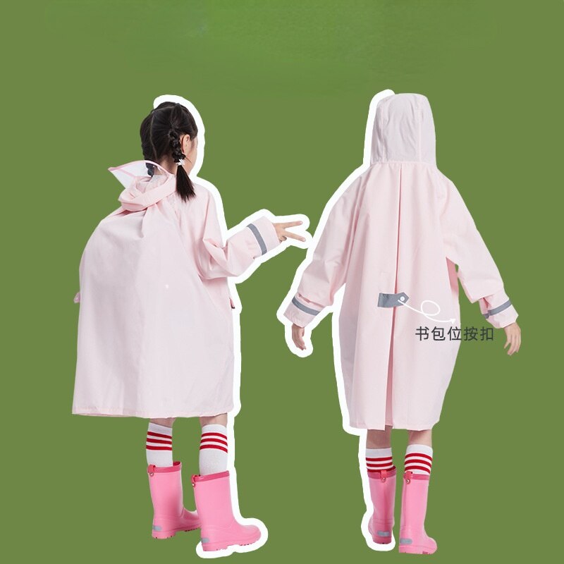 Poncho de pluie pour enfants, imperméable, coupe-vent épais, avec sac d&#39;école, pour garçons et filles