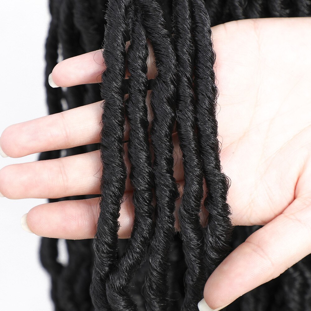 Feilimei Nu Faux locs Crochet Braids Hair 18Inch Synthetic Ombre Black Blonde Goddess Curly Hair Extensions