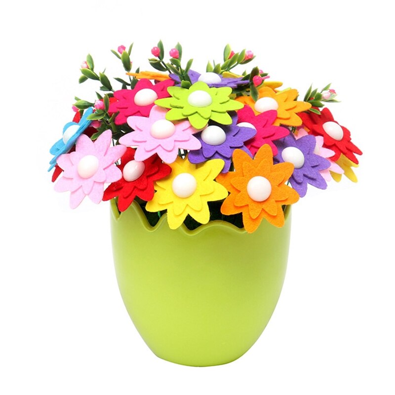 DIY Button Bouquet Crafting Material Flower Making Kits for Toddler Kids 4 5 6 7 All in One Craft Supply Classroom Props