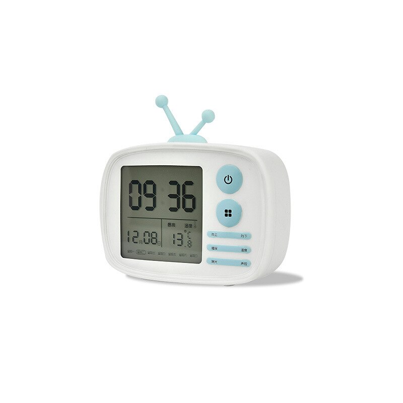 Originality Intelligence Led Digital Alarm Clock Usb Charge Children Student Sound Control Voice Sunrise Alarm Clock Awaken Lamp: white