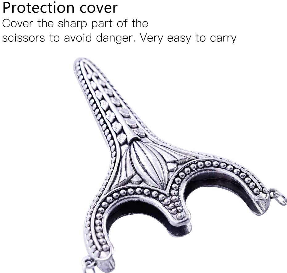 LMDZ Stainless Steel Safety Scissors,Thread Cutter with Sheath, Sewing Needle Case,Awl,Finger Cot for Sewing,Cutting,Art Work